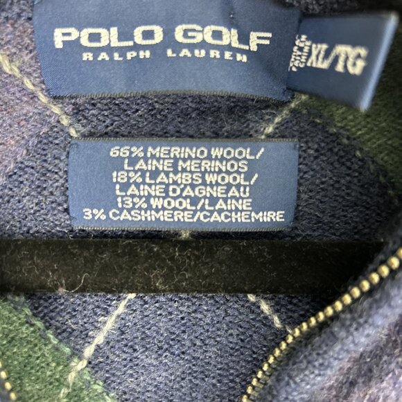 POLO GOLF RALPH LAUREN MERINO WOOL CASHMERE Knit PULLOVER Sweater 1/4 Zip MEN XL - Picture 4 of 10